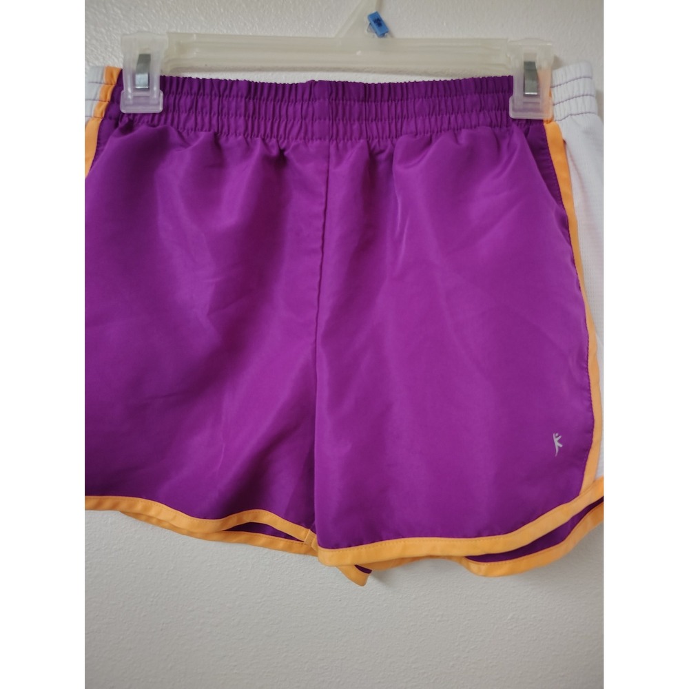 Danskin Now Purple Athletic‎ Shorts Orange Trim Mesh Size Small